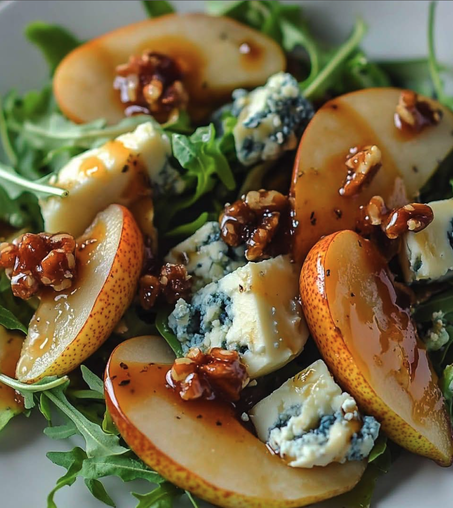 Truffle Honey Caramelised Pear & Blue Cheese Salad
